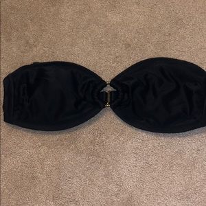 Black strapless bikini top